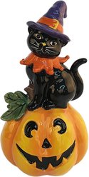 Blue Sky Clayworks Cat with Pumpkin Figurine