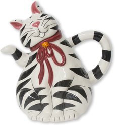 Blue Sky Clayworks Cat Teapot, Black & White