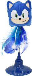 Multipet Sega Sonic on Spring Swatter Cat Toy, Blue, 8.75-in