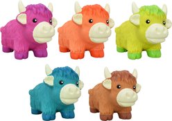 Multipet Highland Cow Latex Squeaky Dog Chew Toy, Assorted, 7-in