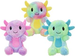 Multipet Axolotl Tie Dye Squeaky Plush Dog Toy, Assorted, Medium: 9.5-in