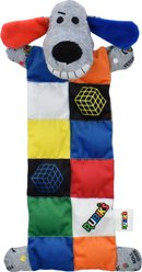 Multipet Rubik's Squeaker Mat Squeaky Plush Dog Toy, Assorted, 13-in