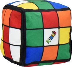 Multipet Rubik's Cube Squeaky Plush Dog Toy, Assorted, 4-in
