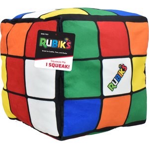 Multipet Rubik's Cube Squeaky Plush Dog Toy, Assorted, 8-in