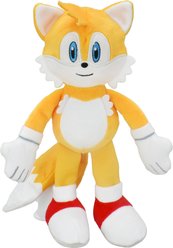 Multipet Sega Tail Squeaky Plush Dog Toy, Orange, 9-in