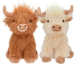 Multipet Highland Cow Shaggy Plush Dog Toy, Assorted, 8-in