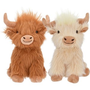 Multipet Highland Cow Shaggy Plush Dog Toy, Assorted, 8-in