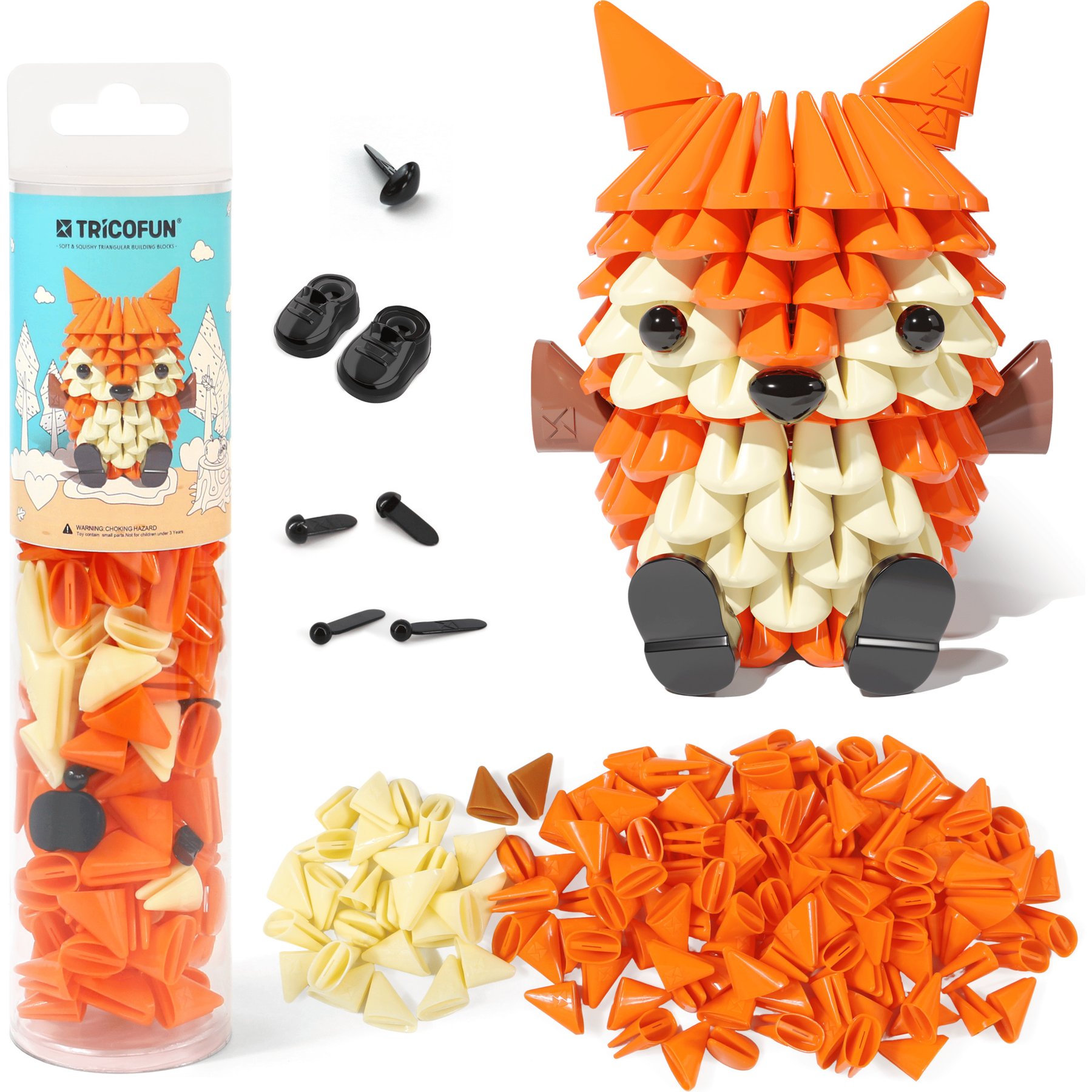 Tricofun Tube Mini Fox Soft 3D Building Puzzle Toy