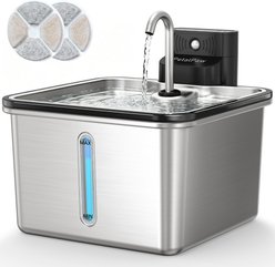 PETALPAW Stainless Steel Battery Operated Cat Water Fountain, 3.5-L slide 1 of 9
