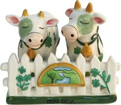 Blue Sky Clayworks Cow Salt & Pepper Set with Dish