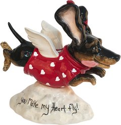 Blue Sky Clayworks You Make My Heart Fly! Dog Figurine