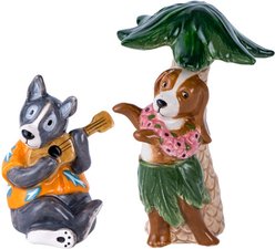 Blue Sky Clayworks Hula Dogs Salt & Pepper Set