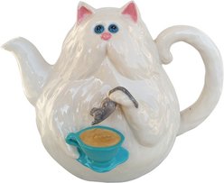 Blue Sky Clayworks Cat with Mouse Teapot