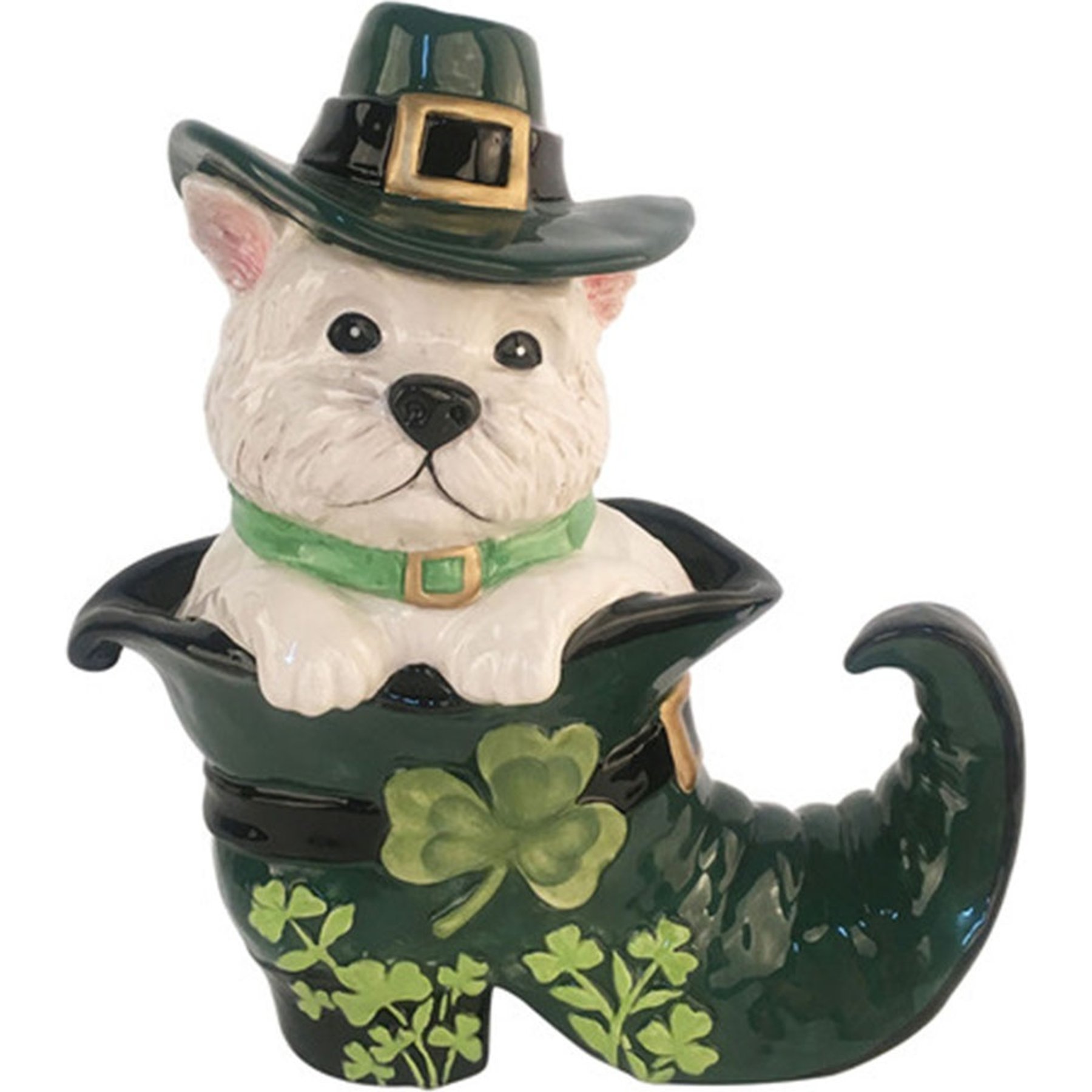 Blue Sky Clayworks White Dog in Boot Figurine