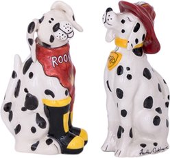 Blue Sky Clayworks Fireman Dog Salt & Pepper Set