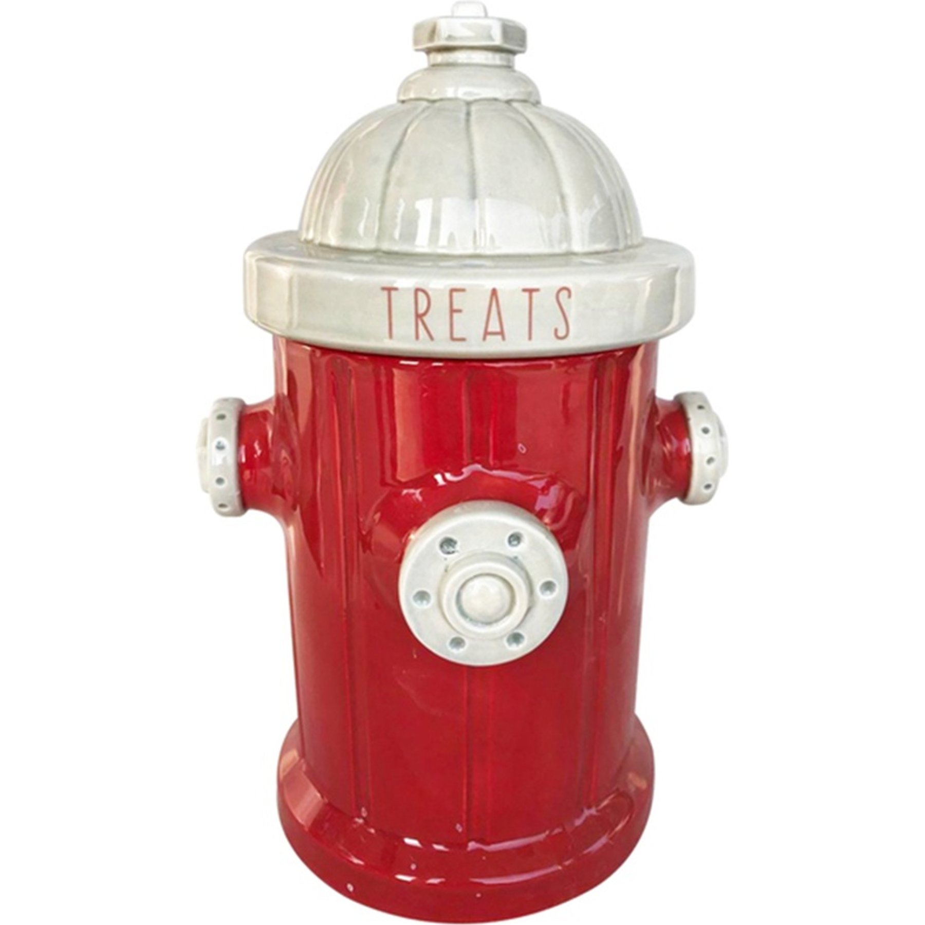 Blue Sky Clayworks Fire Hydrant Dog Treat Jar, Red