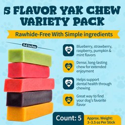 HOTSPOT PETS 5 to 6-in Flavor Infused Variety Pack Cheese Hard Dog Yak Chew, 5 count slide 2 of 5