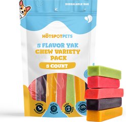 HOTSPOT PETS 5 to 6-in Flavor Infused Variety Pack Cheese Hard Dog Yak Chew, 5 count
