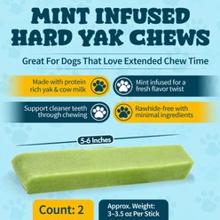 HOTSPOT PETS 5 to 6-in Mint Infused Cheese Hard Dog Yak Chew, 2 count slide 2 of 7