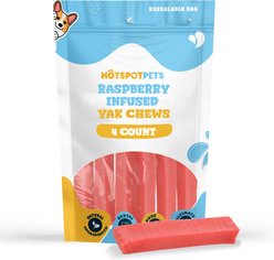 HOTSPOT PETS 5 to 6-in Raspberry Infused Cheese Hard Dog Yak Chew, 4 count