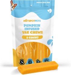 HOTSPOT PETS 5 to 6-in Pumpkin Infused Cheese Hard Dog Yak Chew, 8 count