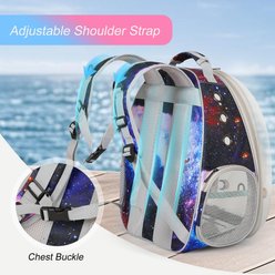 LAIRIES Galaxy Bubble Parrot Carrier Backpack with Perch, Large, Blue slide 2 of 6