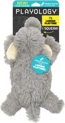 Playology Peanut Butter Scented Elephant Squeaky Plush Dog Toy, Gray, Jumbo