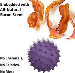 Playology Bacon Scented Spiky Tough Squeaky Ball Dog Toy, Purple, Medium slide 2 of 6