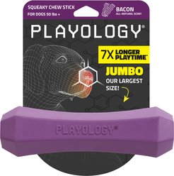 Playology Bacon Scented Squeaky Chew Stick Dog Toy, Jumbo