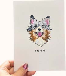 Char and Whiskers Mini Custom Pet Portrait Painting, 5 x7-in slide 1 of 3