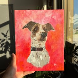 Char and Whiskers Custom Pet Portrait Painting, 8 x 10-in slide 1 of 3
