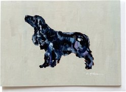 Art Barke by Chelsea McShane Art Black English Cocker Spaniel Canvas Print, 10 x 8-in