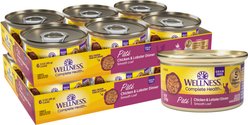Wellness Complete Health Pate Grain-Free Chicken & Lobster Wet Cat Food, 3-oz can, case of 12