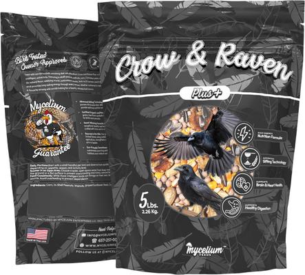 Show full view: Mycelium Feeds High Energy Grain & Nut Mix with Sunflower Seed & Peas Blends Crow & Raven Food, 5-lb bag slide 2 of 10