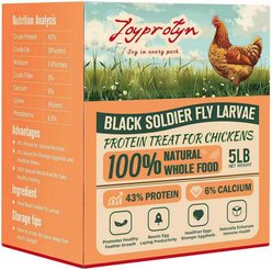 Joyprotyn Non-GMO High Protein Dried Black Soldier Fly Larvae Chicken Food, 5-lb bag
