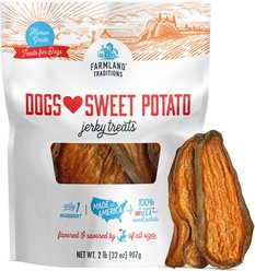 Farmland Traditions Dogs Love Sweet Potato Jerky Dog Treats, 32-oz bag