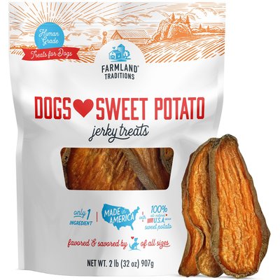 Farmland Traditions Farmland Traditions Dogs Love Sweet Potato Jerky Dog Treats, 32-oz bag