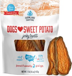Farmland Traditions Dogs Love Sweet Potato Jerky Dog Treats, 16-oz bag