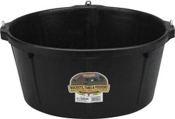 Little Giant Hanging Hooks Rubber Livestock Feeder Tub, 6.5-gal