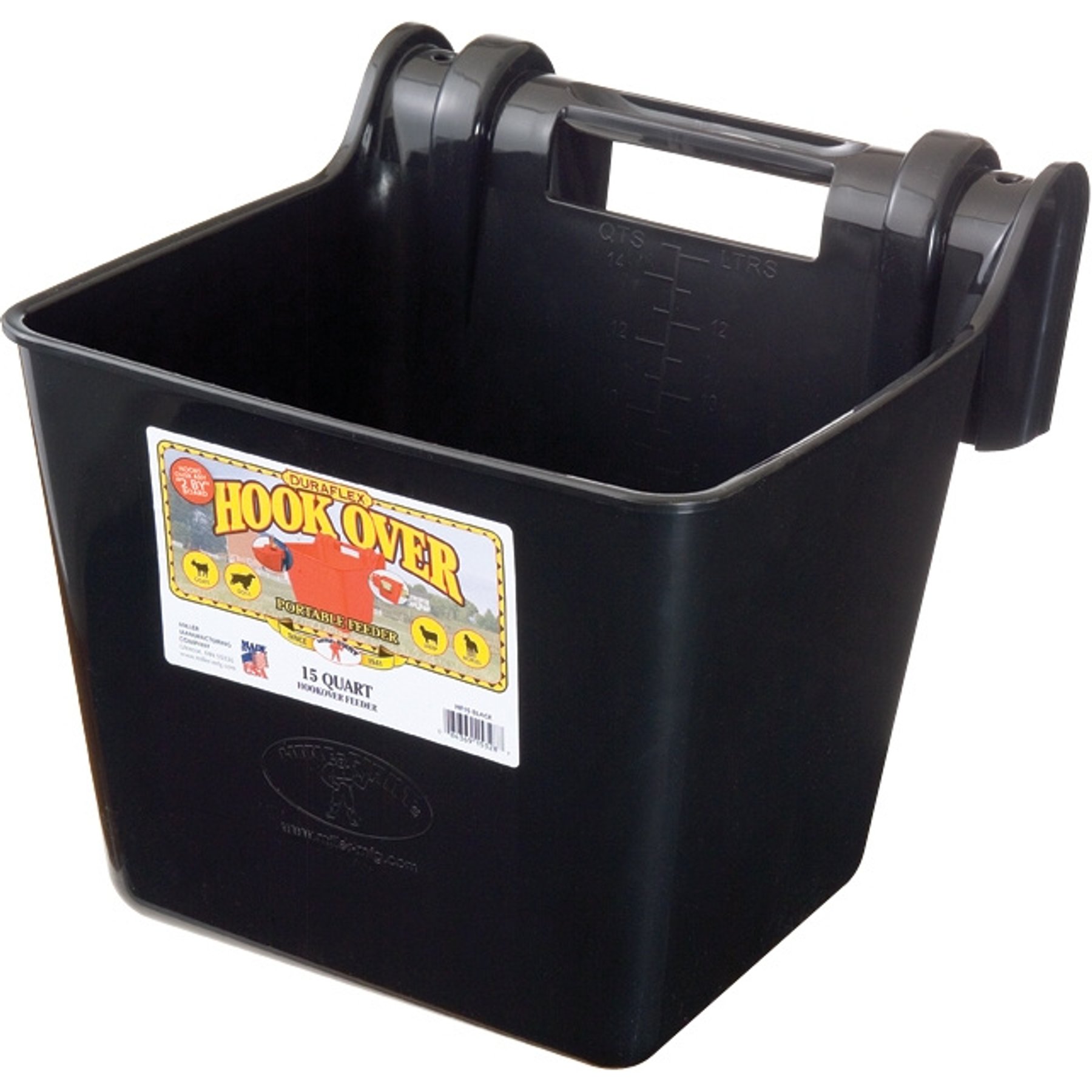 Little Giant Hook Over Livestock Feeder Bucket, Black, 15-qt