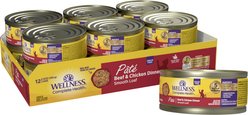 Wellness Complete Health Pate Grain-Free Beef & Chicken Wet Cat Food, 5.5-oz can, case of 12