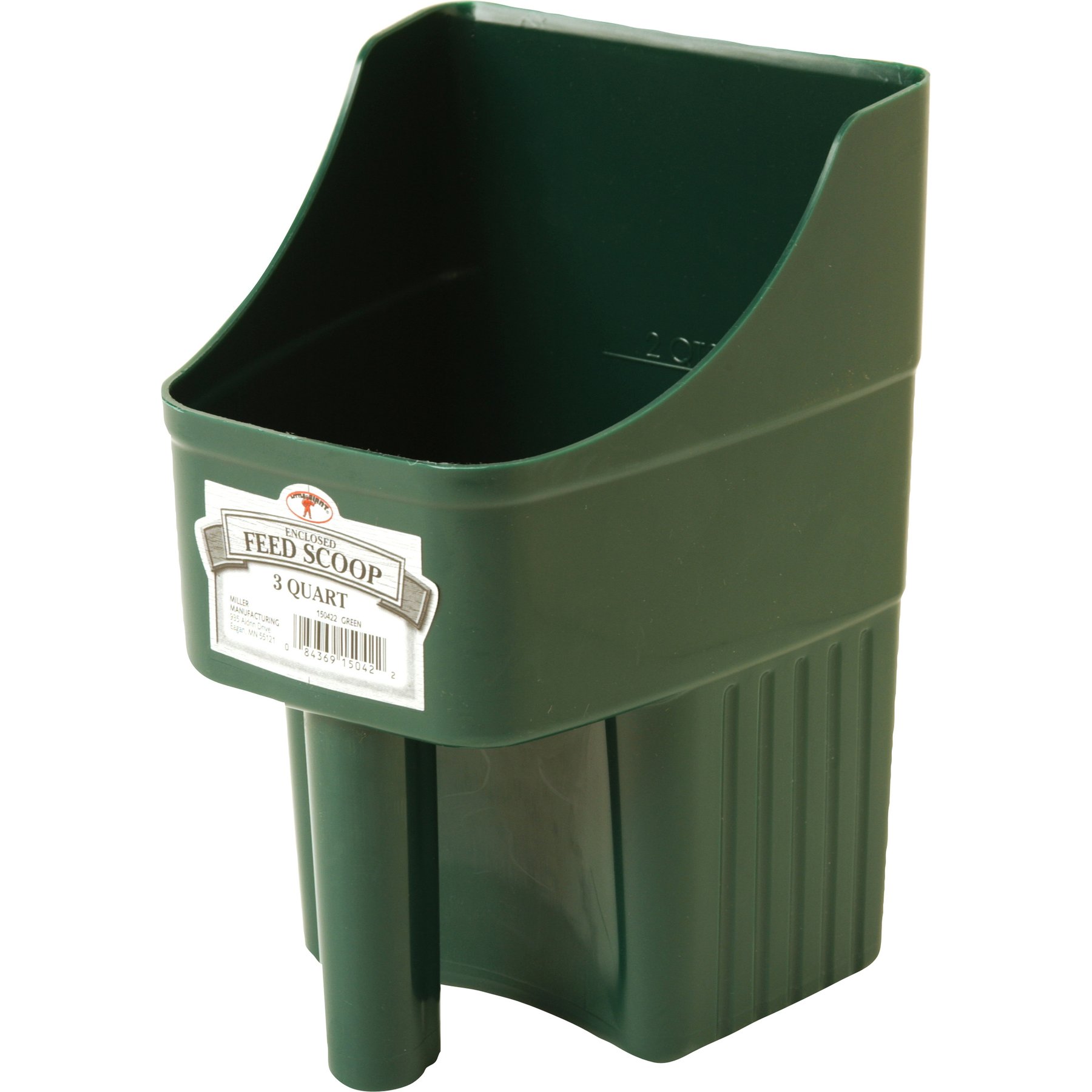 Little Giant Plastic Enclosed Livestock Feed Scoop, Green, 3-qt