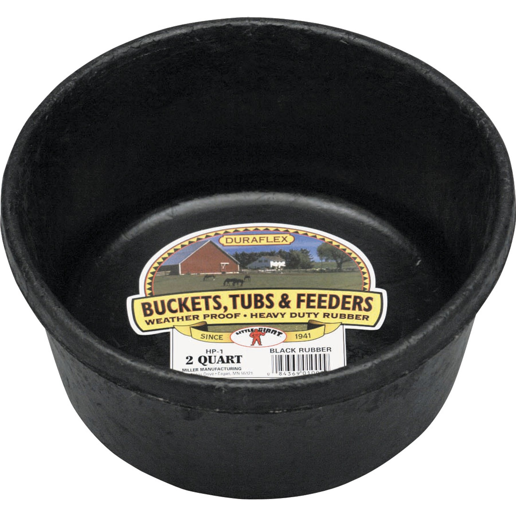 Little Giant Rubber Livestock Feed Pan, 2-qt
