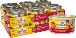 Wellness Complete Health Pate Grain-Free Beef & Chicken Wet Cat Food, 3-oz can, case of 12