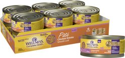 Wellness Complete Health Kitten Pate Grain-Free Chicken Wet Cat Food, 5.5-oz can, case of 12