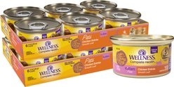 Wellness Complete Health Kitten Pate Grain-Free Chicken Wet Cat Food, 3-oz can, case of 12