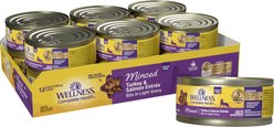 Wellness Complete Health Minced Grain-Free Turkey & Salmon Entree Wet Cat Food, 5.5-oz can, case of 12 slide 1 of 9