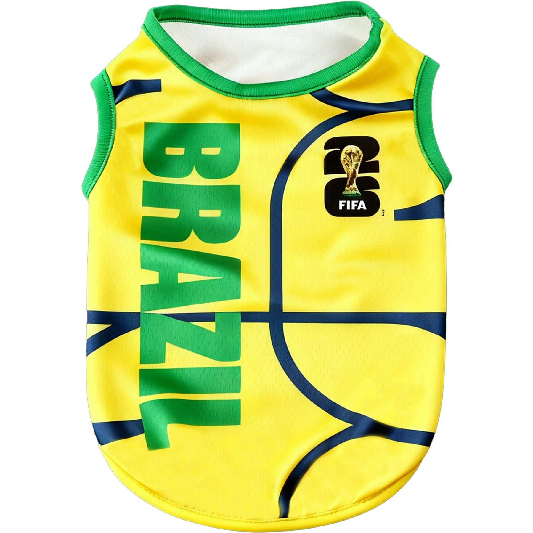FIFA WC26 Machine Washable Dog Shirt, Yellow, X-Large, Brazil