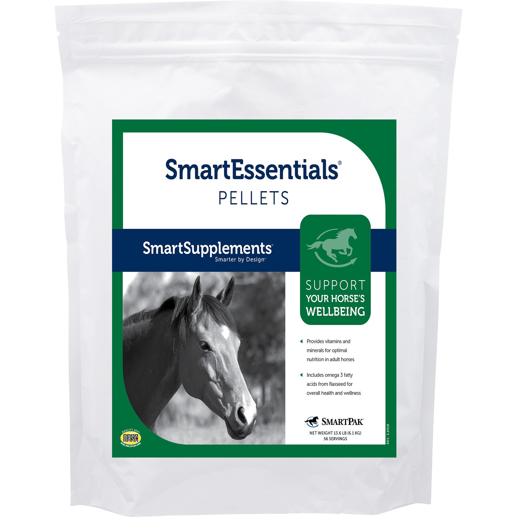 SmartPak SmartSupplements SmartEssentials Pellets Supplement for Horses, 13.6-lb bag