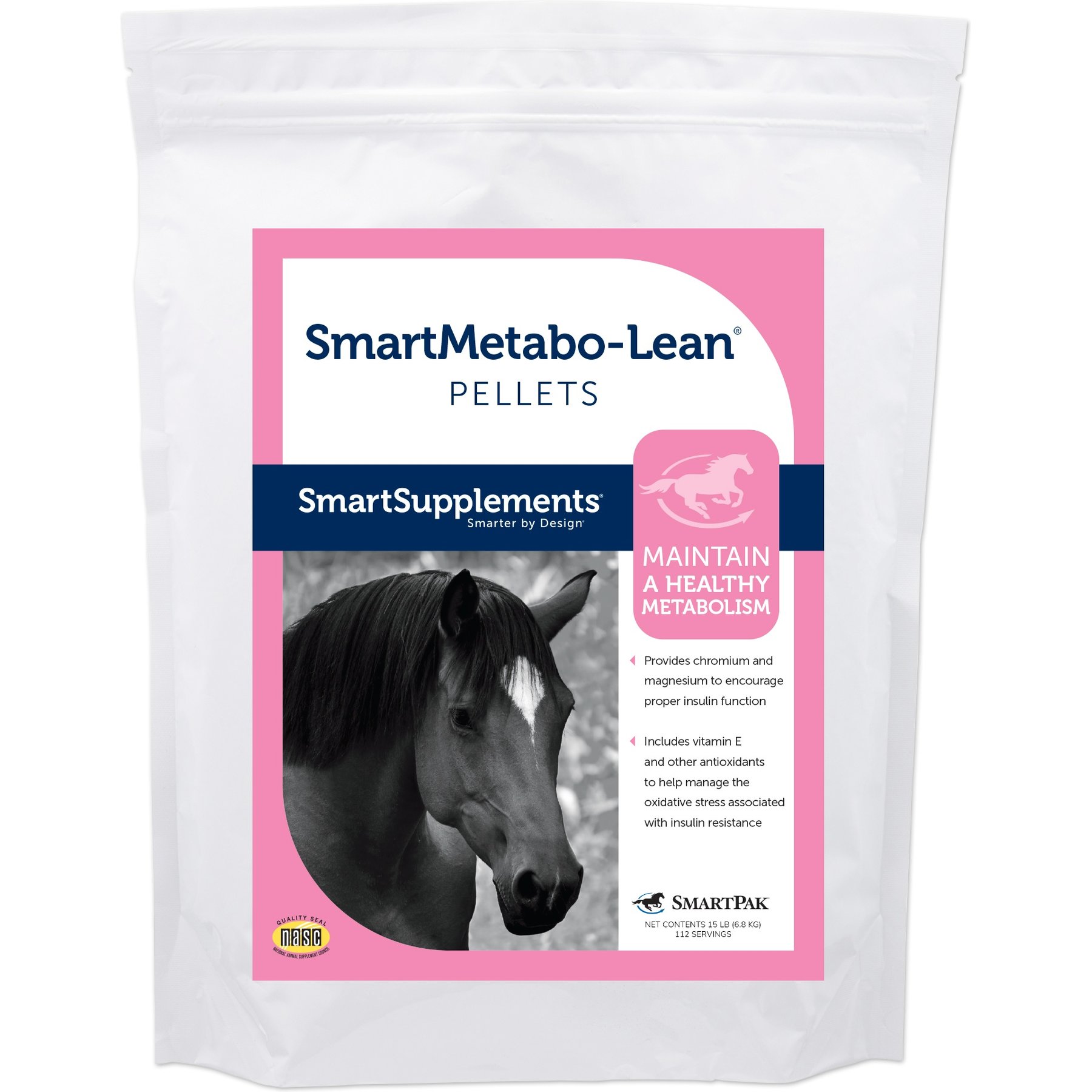 SmartPak SmartSupplements SmartMetabo-Lean Pellets Supplement for Horses, 15-lb bag